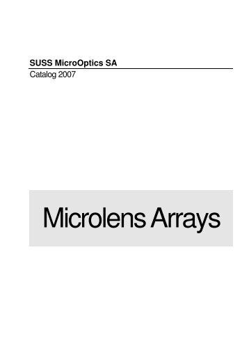 Microlens Arrays - AMS Technologies