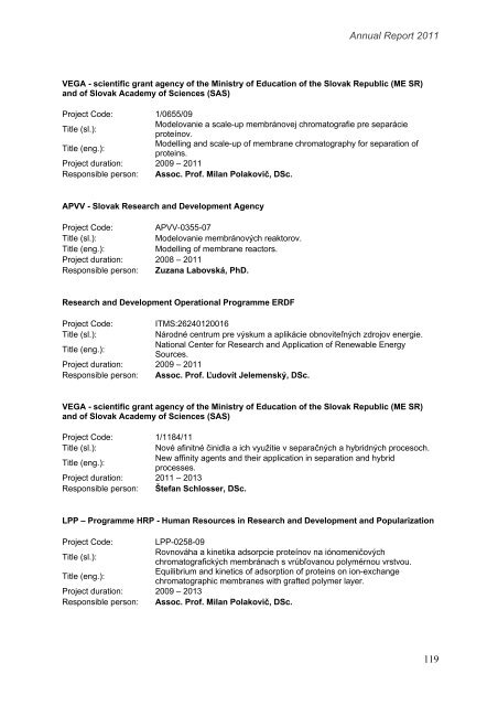 rok 2011 - Fakulta chemickej a potravinÃ¡rskej technolÃ³gie