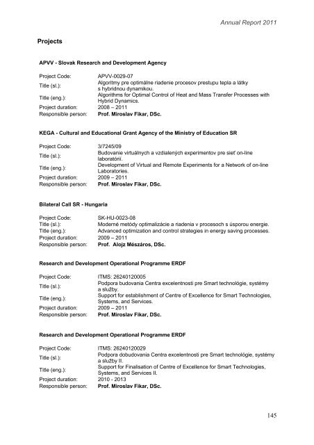 rok 2011 - Fakulta chemickej a potravinÃ¡rskej technolÃ³gie