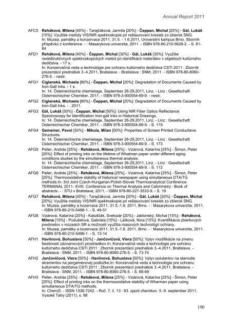 rok 2011 - Fakulta chemickej a potravinÃ¡rskej technolÃ³gie