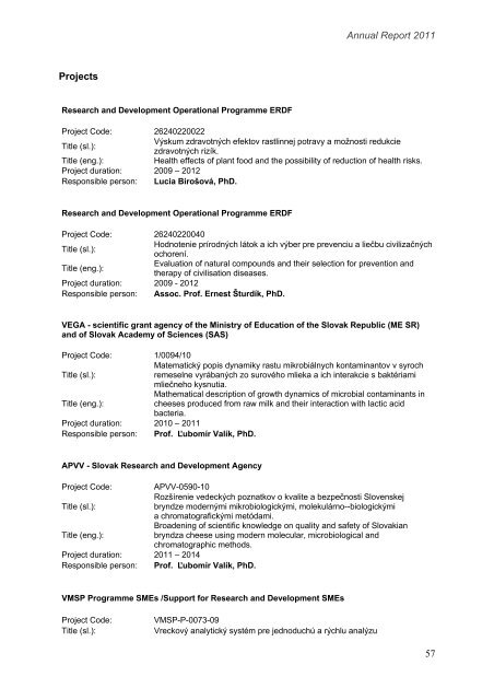 rok 2011 - Fakulta chemickej a potravinÃ¡rskej technolÃ³gie