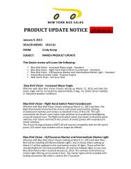 PRODUCT UPDATE NOTICE - New York Bus Sales