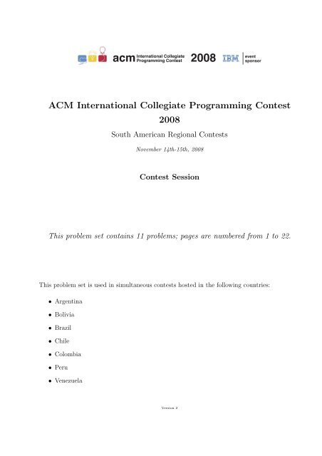 Acm International Collegiate Programming Contest Icpc Bolivia Acm International Collegiate Programming Contest Icpc Bolivia