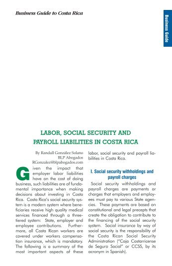 labor, social security and payroll liabilities in costa rica - Amcham