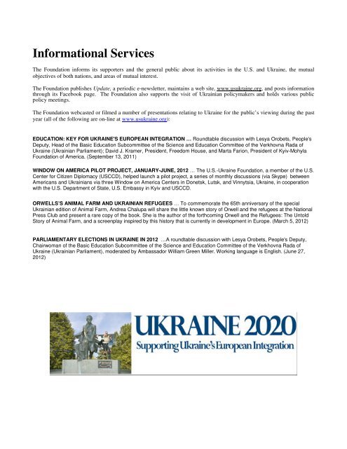 2012 - US-Ukraine Foundation