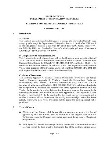 Contract: DIR-TEX-AN-SDD-1778 - PDF - Texas Department of ...
