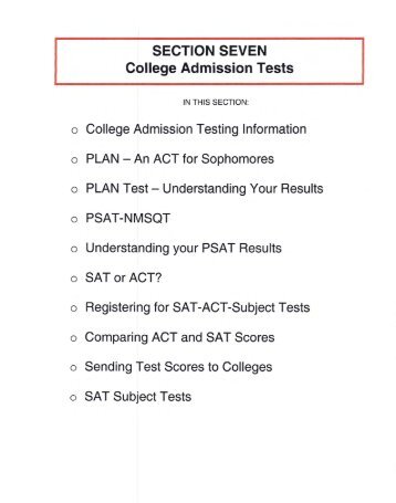 College Admission Tests - Palos Verdes High School