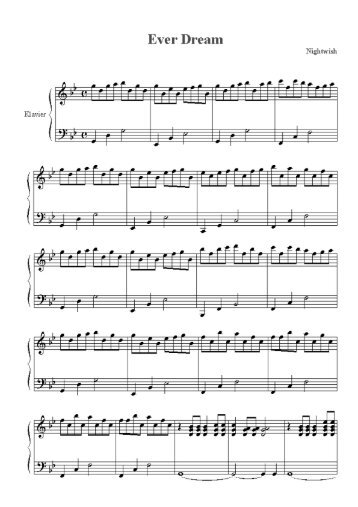 Nightwish â Ever Dream - Daily Piano Sheets