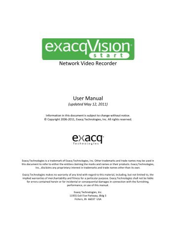 Network Video Network Video Recorder User Manual - Exacq ...