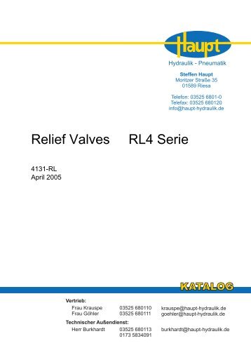 Relief Valves RL4 Serie - Steffen Haupt - Hydraulik und Pneumatik