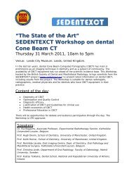 SEDENTEXCT Workshop on dental Cone Beam CT