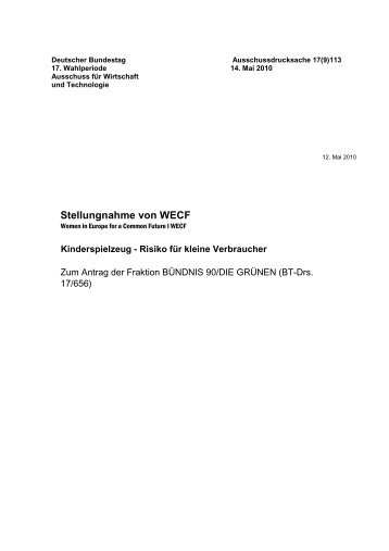 WECF Stellungnahme Anhörung BT-Drs ... - Deutscher Bundestag