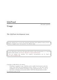 Section âTroubleshootingâ in Application Usage - LilyPond