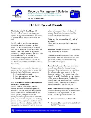 The Life Cycle of Records - Department of Public Works and Services