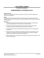 reimbursement of expenses policy - The Alberta Library