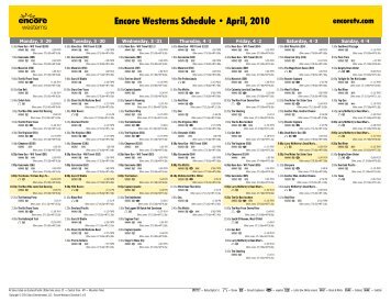 Encore Westerns Schedule - April, 2010 - Starz