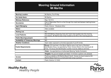 Mt Martha Mooring Area Information (PDF File 1.3 MB) - Parks Victoria