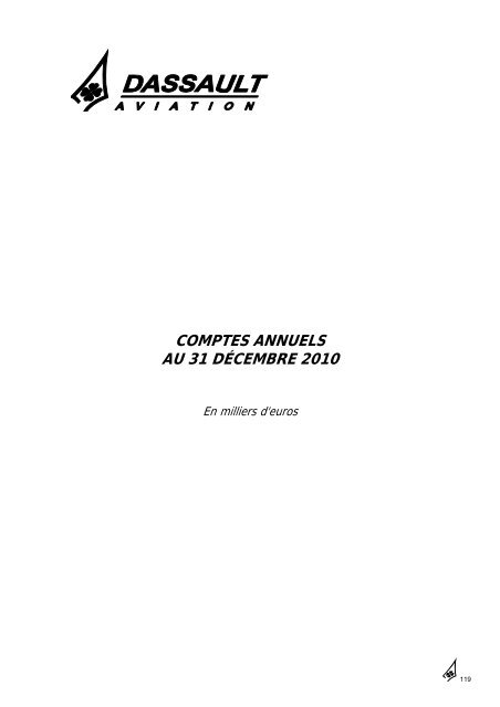 Rapport annuel 2010 - Dassault Aviation