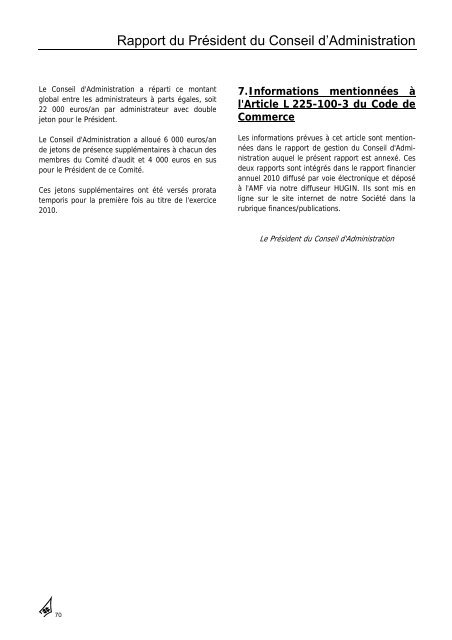 Rapport annuel 2010 - Dassault Aviation