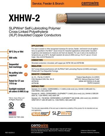 XHHW-2 - Cerro Wire and Cable Company
