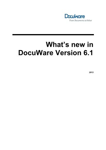 New Features in DocuWare Version 6.1 - Doctech