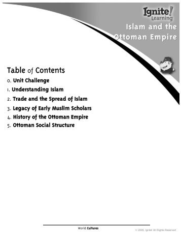 Islam and the Ottoman Empire Table of Contents - Ignite! Learning