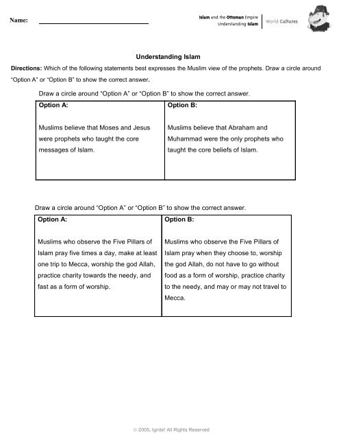 Islam and the Ottoman Empire Table of Contents - Ignite! Learning