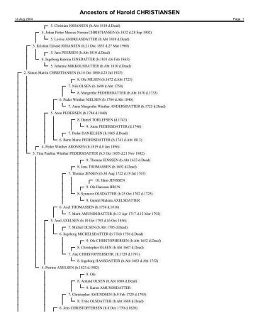 Ahnentafel Chart - Bergstedt.org