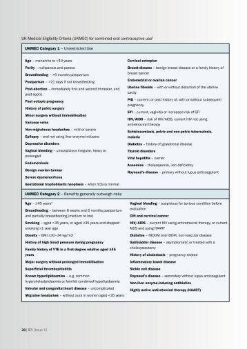UK Medical Eligibility Criteria (UKMEC) for combined ... - Bpac.org.nz