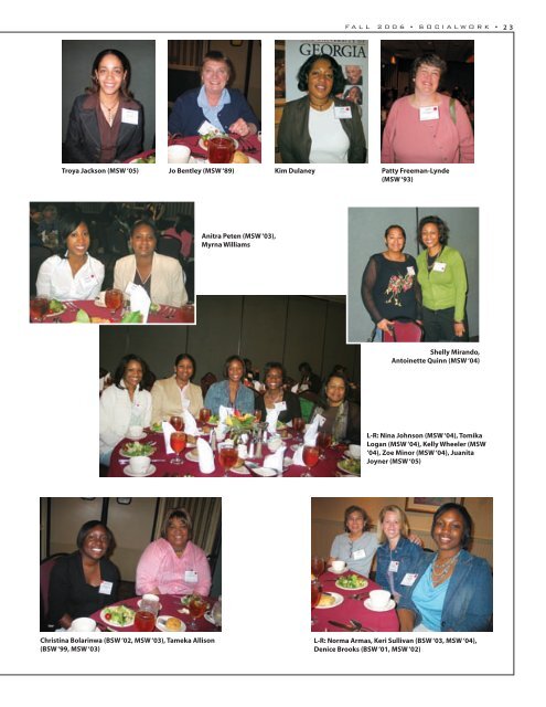 Fall 2008 - School of Social Work at the University of Georgia