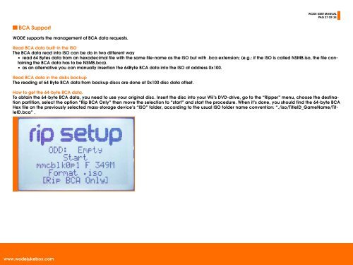 USER ManUal - Wode Jukebox - WODE Wii Optical Drive Emulator ...