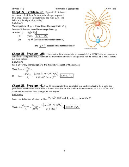 Solutions to Homework Questions 1