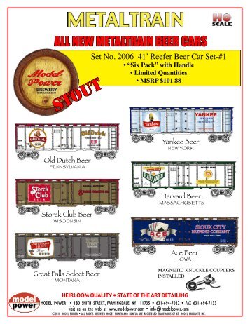 ALL NEW METALTRAIN BEER CARS - Model Power