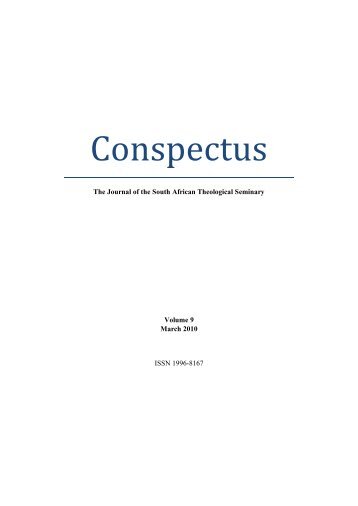 Conspectus Volume 9 - South African Theological Seminary