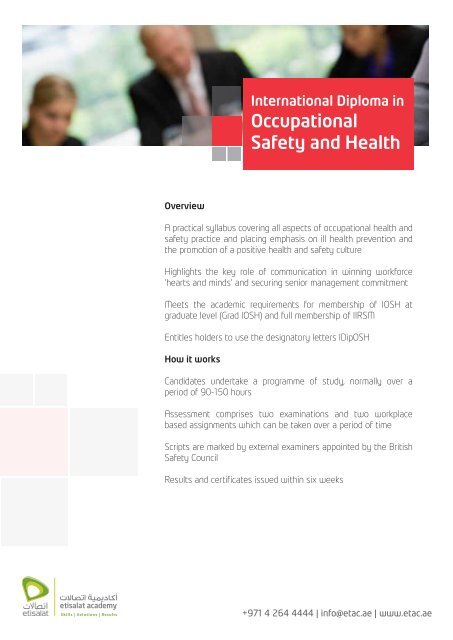 Occupational Safety and Health v1.0 - Etisalat Academy