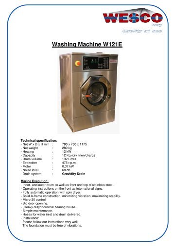 Washing Machine W121E - WESCO-Navy