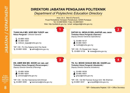 Quick Facts - Jabatan Pengajian Politeknik