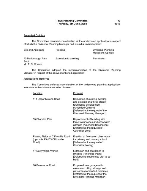 Town Planning Committee - Meetings, agendas and minutes
