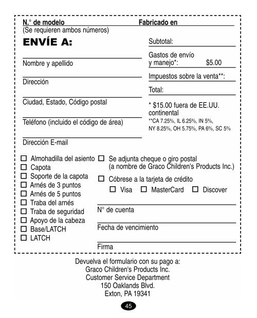 owner's manual manuel d'utilisateur manual del propietario - Graco