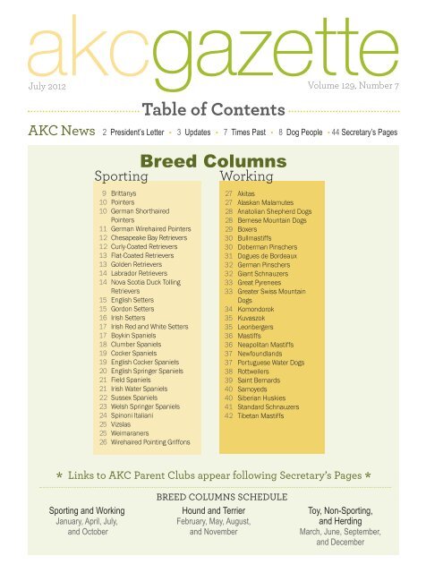 Table of Contents - Parent Directory