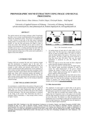 Phonographic Sound Extraction Using Image and ... - visualaudio