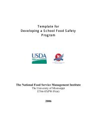 Template for Developing a School Food Safety Program The ...