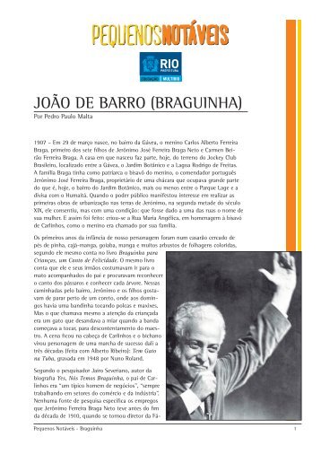 JOÃO DE BARRO (BRAGUINHA) - MultiRio