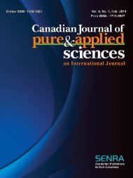 Canadian Journal of Pure and Applied Sciences