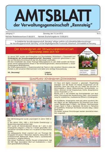 "Rennsteig" Nr. 6 vom Samstag, den 13. Juli 2013 - VG Rennsteig