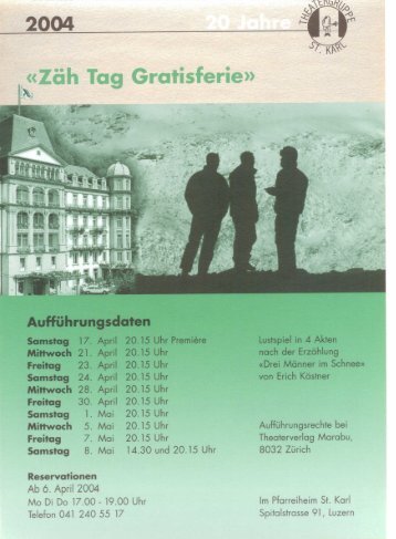 programmheft - Theatergruppe St. Karl