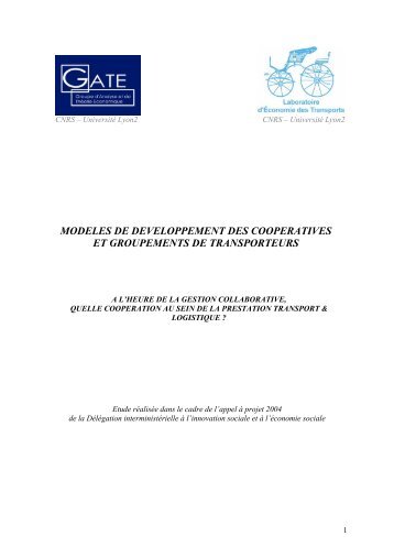 modeles de developpement des cooperatives et groupements de ...