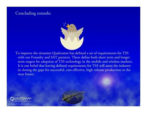 Qualcomm's Assessment of 3D Interconnect Equipment ... - Sematech