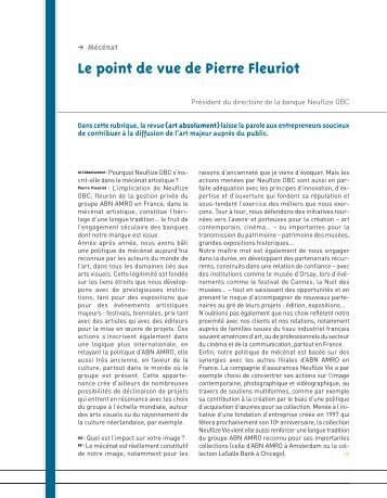 Le point de vue de Pierre Fleuriot - Art Absolument