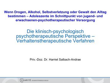 Die klinisch-psychologisch psychotherapeutische Perspektive ...